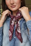 Bandana Triangle Silk Neckerchief Burgundy
